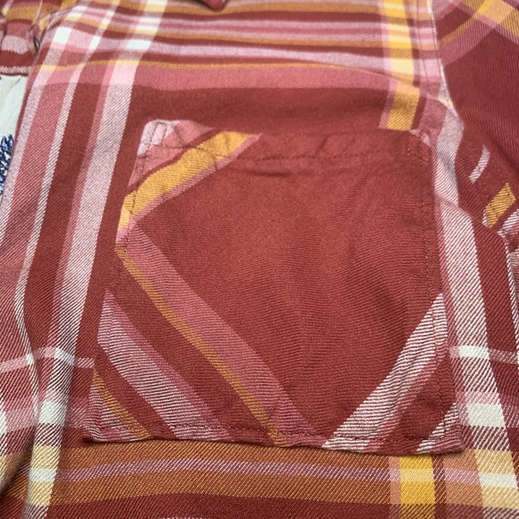 Natural Reflections Boho Western Embroidery Button Down Plaid Shirt L - Picture 4 of 5